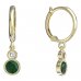 BeKid, Gold kids earrings -864 - Switching on: Circles 12 mm, Metal: Yellow gold 585, Stone: Green cubic zircon