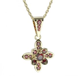 BG přívěs květ 404-2 Žluté zlato - 585 Granát