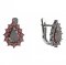 BG náušnice kapkovitého  tvaru 186-07 - Kov: Stříbro 925 - rhodium, Kámen: Granát
