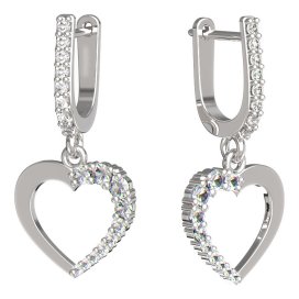 BeKid dívčí náušnice srdíčko 1251 Bílé zlato - 585 Diamant
