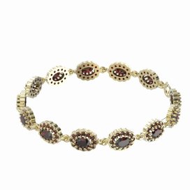 BG náramek přírodní broušený granát   433 Žluté zlato - 585 Granát