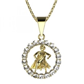 BeKid dětský zlatý přívěsek 044 vodnář Žluté zlato - 585 Diamant
