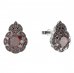 BG earring circular  991-03 - Metal: Silver - gold plated 925, Stone: Garnet