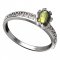 BG vltavínový prsten 560E - Kov: Žluté zlato 585, Kámen: Vltavín a  kubický zirkon