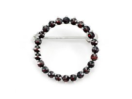 BG brož 009 Stříbro 925 - rhodium Granát