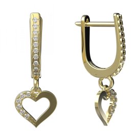 BeKid dětské náušnice srdíčko 599 Žluté zlato - 585 Diamant