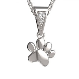 BG zlatý přívěšek - tlapka1368 Bílé zlato - 585 Diamant