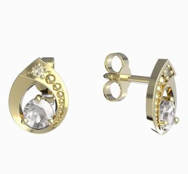 BeKid dětské náušnice 1242-3,5 Žluté zlato - 585 Diamant