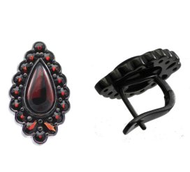 BG náušnice český přírodní granát 532 Žluté zlato - 585 Granát