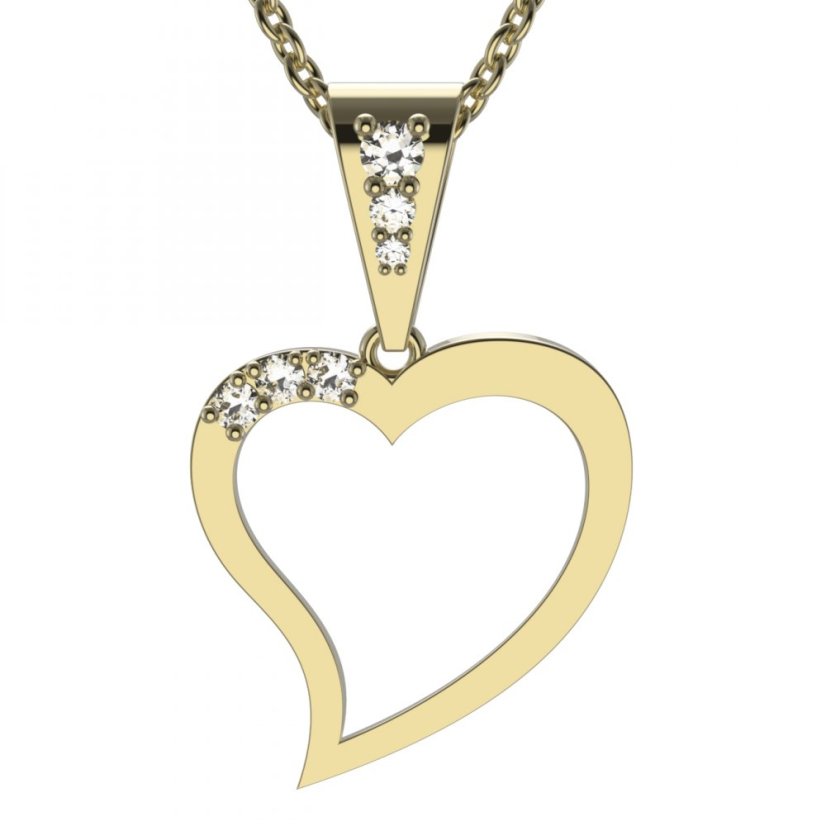 BG zlatý přívěšek srdíčko 1559 Žluté zlato - 585 Diamant