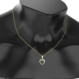 BG zlatý přívěšek srdíčko 1263 Bílé zlato - 585 Bílý kubický zirkon