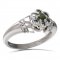 BG prsten kulatý kámen 518-K - Kov: Stříbro 925 - rhodium, Kámen: Vltavín a granát