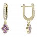 BeKid, Gold kids earrings -295 - Switching on: English, Metal: Yellow gold 585, Stone: Pink cubic zircon