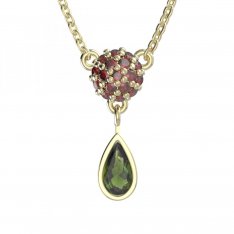 BG necklace with moldavite and garnet 255K