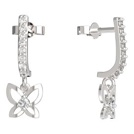 BeKid dětské náušnice motýlek 844 Bílé zlato - 585 Diamant
