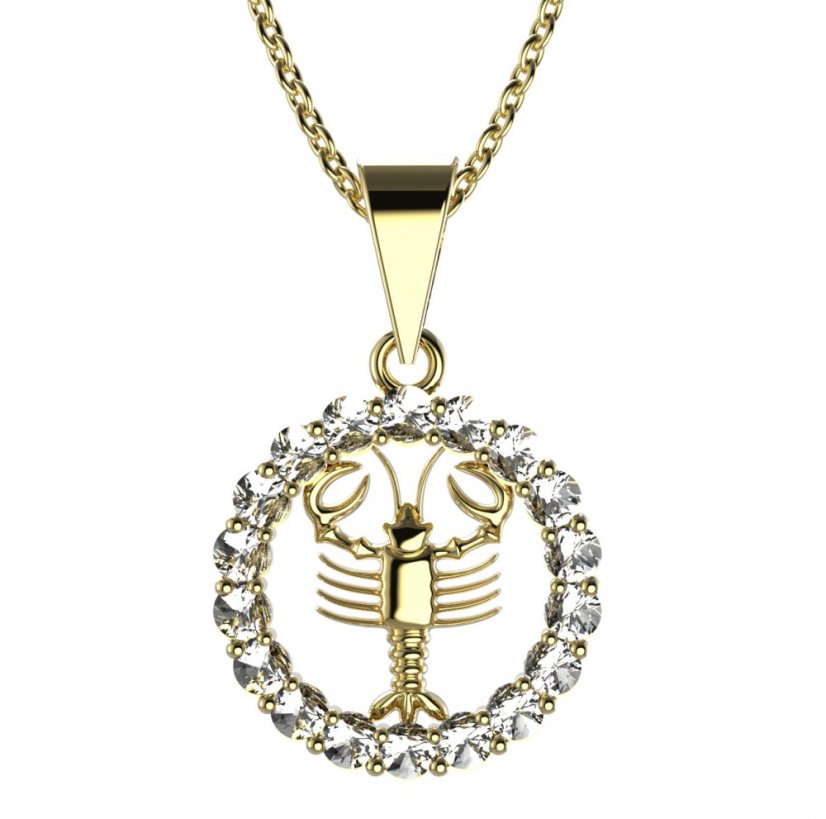 BG zlatý přívěšek Rak 044 Žluté zlato - 585 Diamant