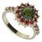 BG prsten 098-Z kulatého tvaru - Kov: Stříbro 925 - rhodium, Kámen: Granát