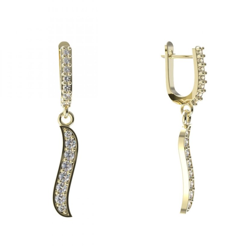 BG zlaté diamantové náušnice 863 Žluté zlato - 585 Diamant lab-grown