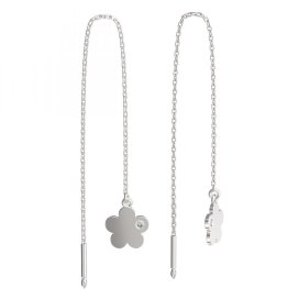 BeKid dětské náušnice pětilístek 852 Bílé zlato - 585 Diamant