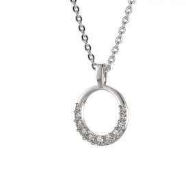 BG Zlatý přívěs kruh 1578 Bílé zlato - 585 Bílý kubický zirkon