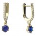 BeKid, Gold kids earrings -1294 - Switching on: English, Metal: Yellow gold 585, Stone: Dark blue cubic zircon