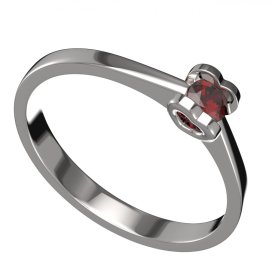 BG granátový prstýnek 1140 Bílé zlato - 585 Granát