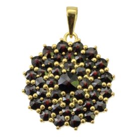 Zlatý přívěsek s českým granátem, žluté zlato 585 – 199