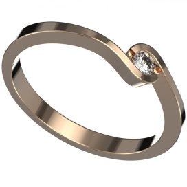 BG zlatýprstýnek 1149 /zásnubní/ Růžové zlato 585 (30-90dní) Bílý kubický zirkon