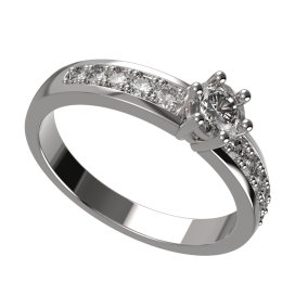 BG prstýnek 1453 /zásnubní-snubní/ Bílé zlato - 585 Diamant