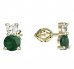 BeKid, Gold kids earrings -857 - Switching on: Screw, Metal: Yellow gold 585, Stone: Green cubic zircon