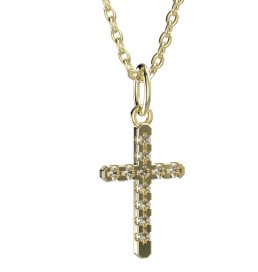 BeKid dětský přívěšek křížek 1106 Žluté zlato - 585 Diamant