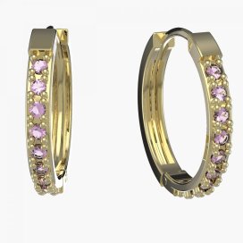 BeKid dívčí zlaté náušnice 1287 Žluté zlato - 585 Růžový kubický zirkon