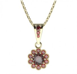 BG přívěs kulatý 149-2 Stříbro 925 - pozlacené Granát