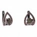 BG earring flower 518-90 - Metal: Silver 925 - rhodium, Stone: Garnet