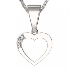 BG zlatý přívěšek srdíčko 1256 Bílé zlato - 585 Diamant