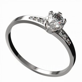 BG zlatý diamantový prstýnek 870J Bílé zlato - 585 Diamant lab-grown