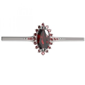 BG brož 513K Stříbro 925 - rhodium Granát