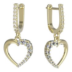 BeKid dívčí náušnice srdíčko 1255 Žluté zlato - 585 Bílý kubický zirkon