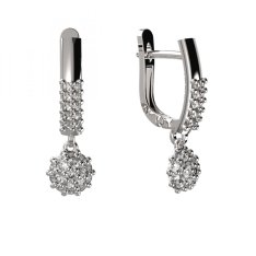 BG zlaté náušnice kytička 850 Bílé zlato - 585 Diamant