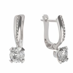 BG zlaté diamantové náušnice 558 Bílé zlato - 585 Diamant lab-grown