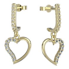 BeKid dívčí náušnice srdíčko 1250 Žluté zlato - 585 Bílý kubický zirkon