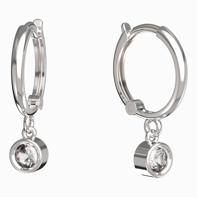 BeKid dětské náušnice 769 Bílé zlato - 585 Diamant