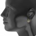 BG earring circular  991-07 - Metal: Silver - gold plated 925, Stone: Garnet