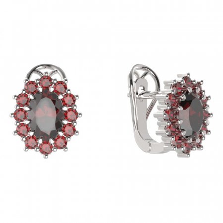 BG  earring 298-R7 oval - Metal: Silver 925 - rhodium, Stone: Garnet