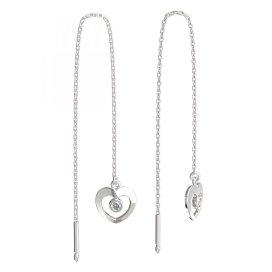 BeKid dětské náušnice srdíčko 848 Bílé zlato - 585 Diamant