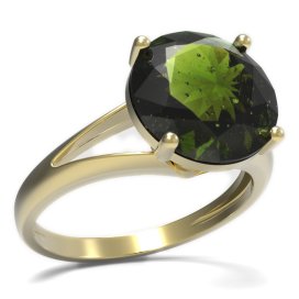 BG prsten kulatý kámen 475-V Žluté zlato - 585 Vltavín