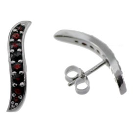 BG náušnice přírodní broušený granát   863 Bílé zlato - 585 Granát