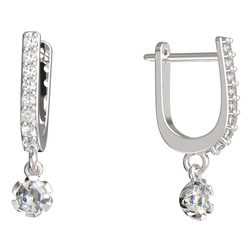 BeKid dětské náušnice 869 Bílé zlato - 585 Diamant