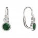BeKid, Gold kids earrings -864 - Switching on: Brizura 0-3 roky, Metal: White gold 585, Stone: Green cubic zircon
