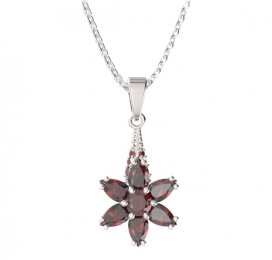 BG přívěs ve tvaru hvězdy 520-G Stříbro 925 - rhodium Granát